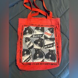 Vintage Red Strip tote